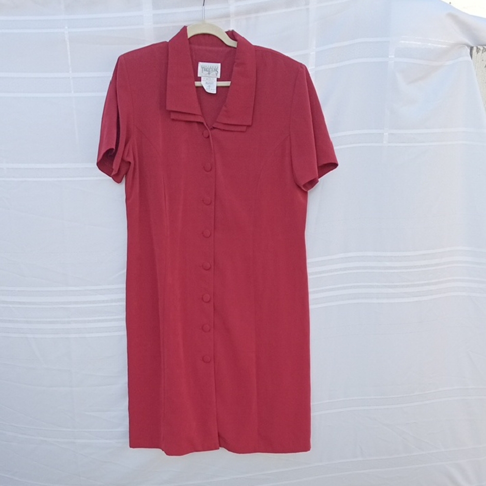 Vintage Red Northern Traditions Button-Up Dress